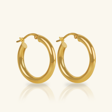 Tube Medium Hoops, Crafted from high-quality 18K gold