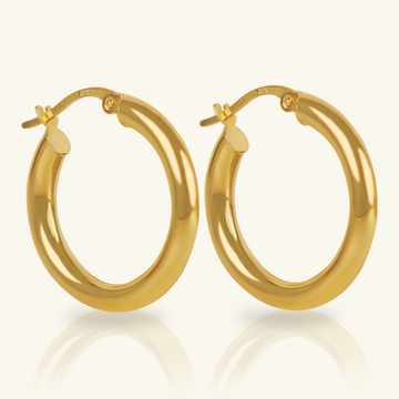 Tube Large Hoops, Crafted from high-quality 18K gold