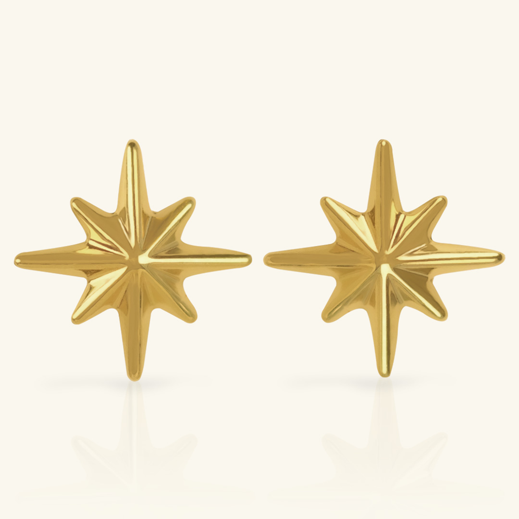 Bold Northstar Studs, Crafted in 18k yellow gold