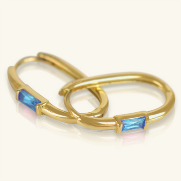 Gemstone U Hoops, Crafted in 18k solid gold