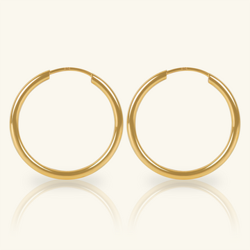 Large Easy Hoops, Made in 18k hallowed gold.