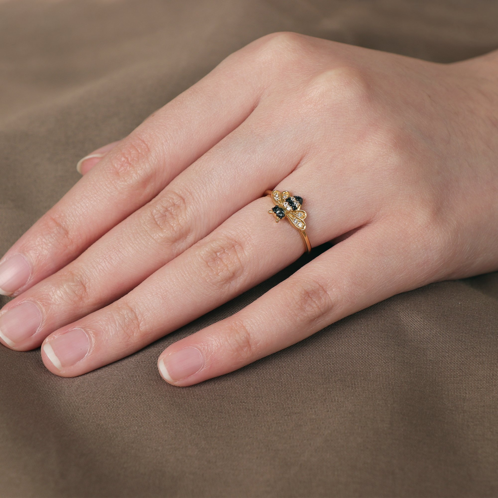 Bee Ring, Handcrafted in 925 sterling silver