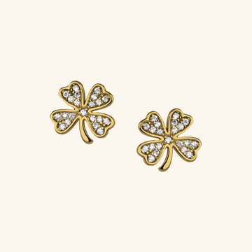 Laime Four Leaf Clover Earrings, Handcrafted in 925 Sterling Silver