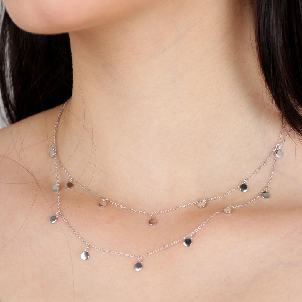 Saskia Layered Necklace, Handcrafted in 925 Sterling Silver