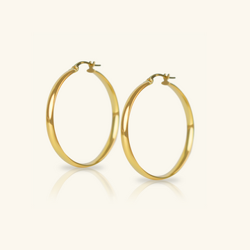 Medium Hoops Earrings,Crafted from 18k Solid Gold