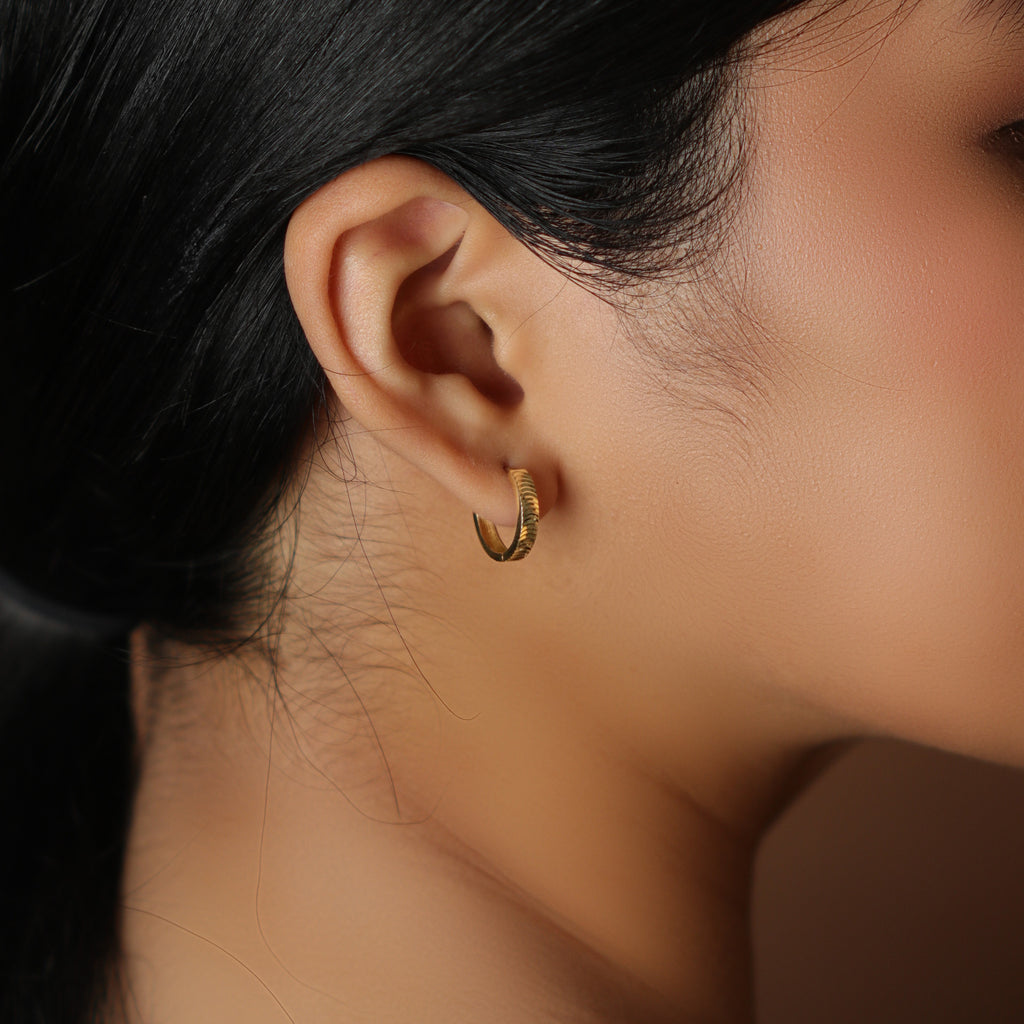 Scalloped Hoops, Made in 18k solid gold