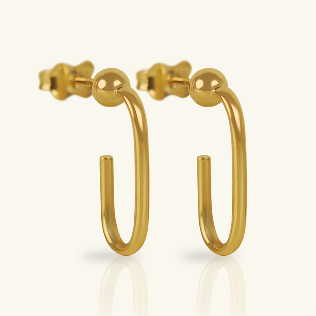 Paperclip Hoops, Made in 18k solid gold