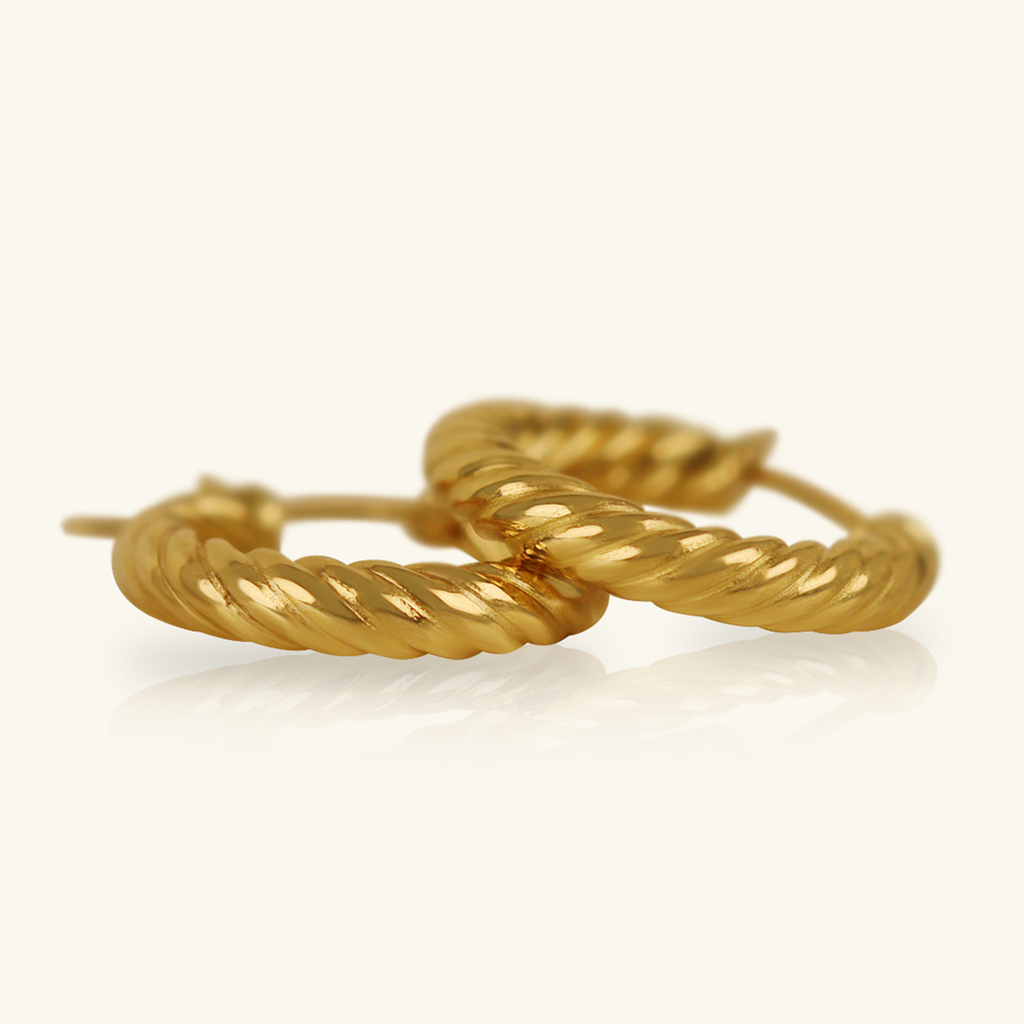 Twist Hoop Earrings, Crafted in 18k solid gold