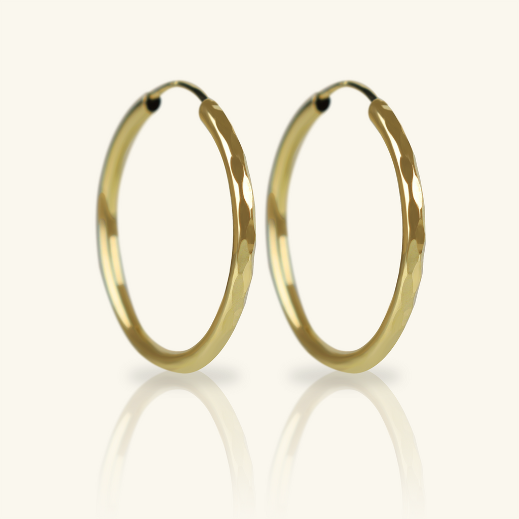 Texture Between Hoops, Crafted in 18k yellow gold