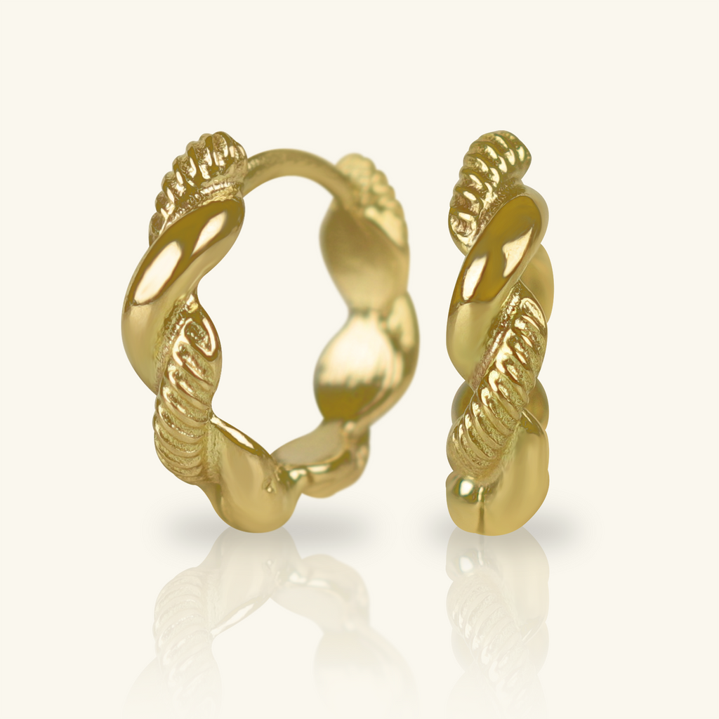 Dome Texture Small Hoops, Crafted in 18k yellow gold