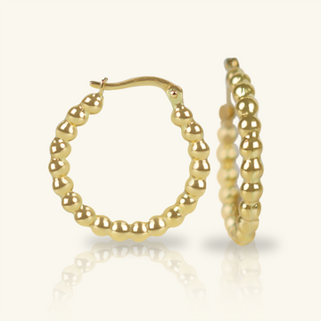 Bold Sphere Hoops, Made in 18k solid gold