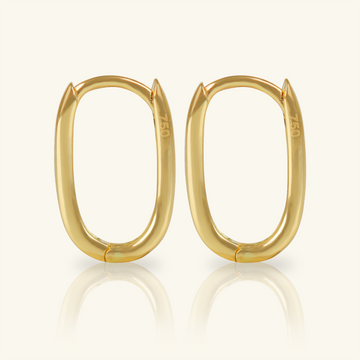 Thin Large U Hoops, Crafted in 18k yellow gold