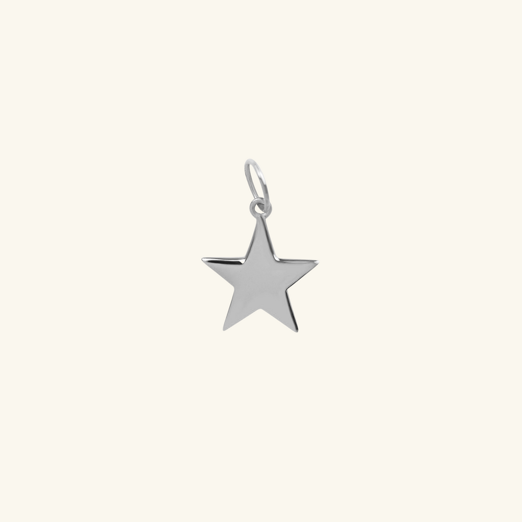 Star Charm Pendant Sterling Silver,Handcrafted in 925 Sterling Silver